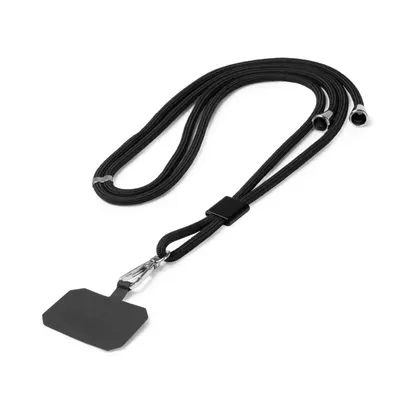 Lanyard portamóvil de RPET Suki con mosquetón personalizable