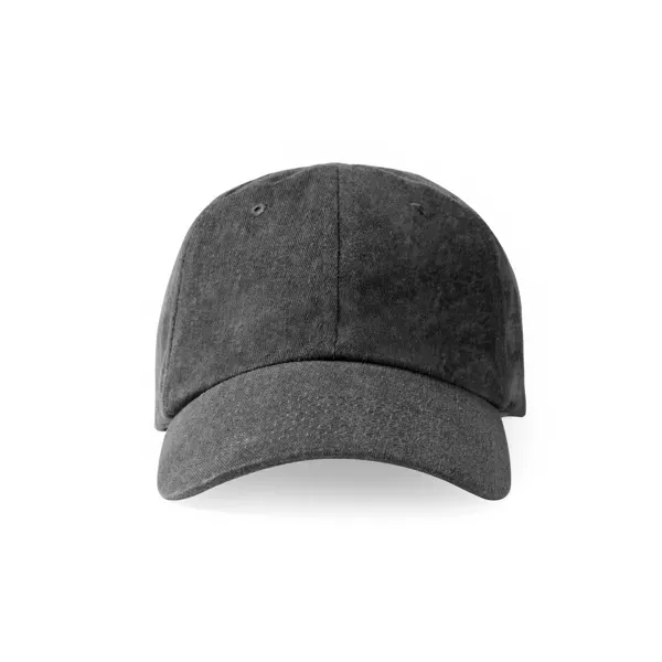 Gorra Element 6 paneles algodón 260 g efecto lavado en negro de 100% algodón, 260 g/m², vista frontal