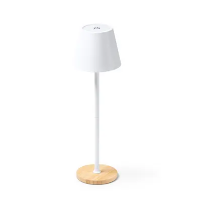 Lámpara led con base de bambú y regulación táctil personalizable