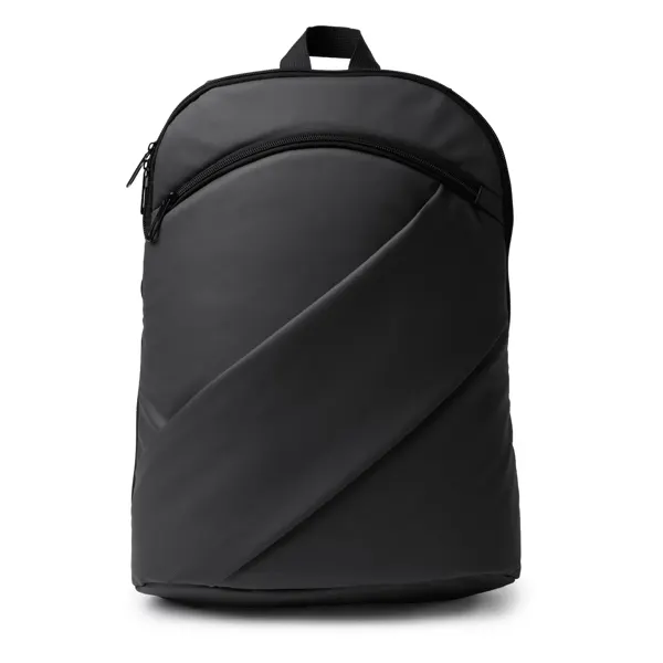 Mochila de polipiel Liam portátil 15 pulgadas frontal en negro de PU leather, vista frontal