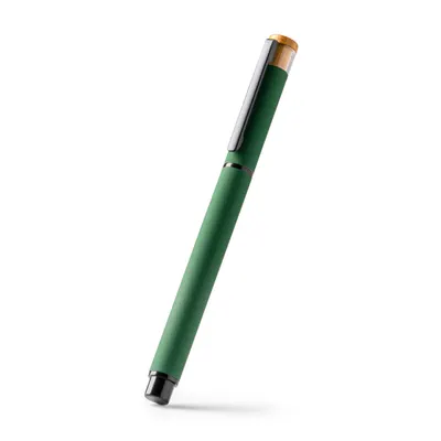 Bolígrafo roller de aluminio reciclado Lindberg tapa personalizable