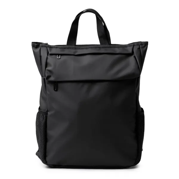 Mochila portátil Seidel 15 pulgadas polipiel rejilla en negro de PU leather, vista frontal