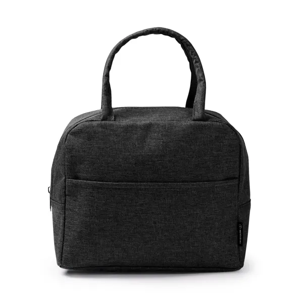 Nevera de RPET Walt 600D con asas acolchadas en negro vigore de RPET, vista frontal