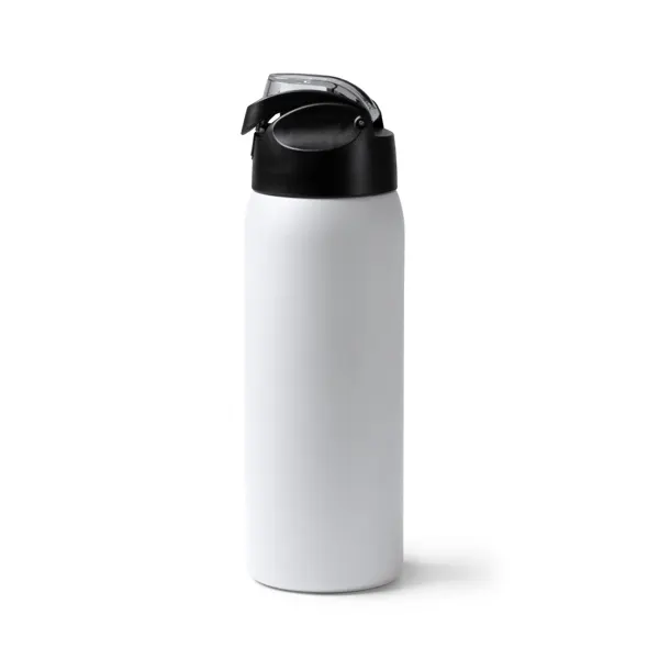 Bidón térmico de acero reciclado Pensil 930 ml en blanco de acero inoxidable 304 reciclado, vista frontal