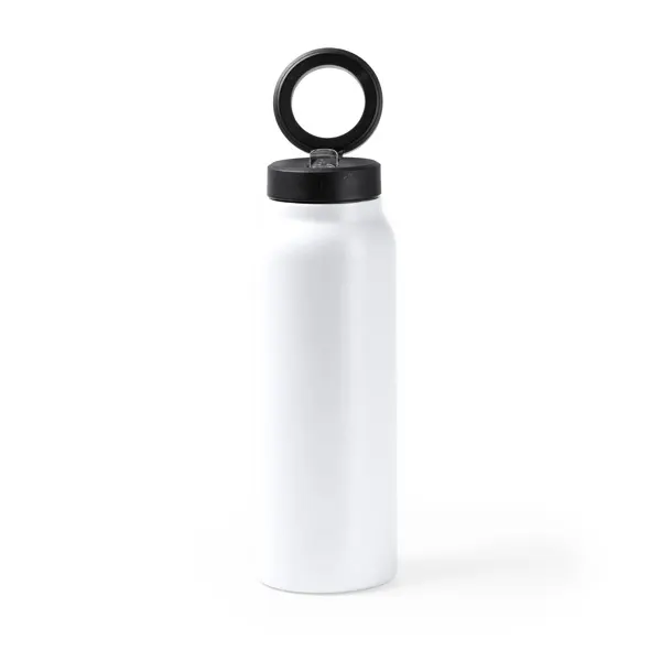 Bidón térmico de acero reciclado Heydud 750 ml soporte móvil en blanco de acero inoxidable reciclado, vista frontal
