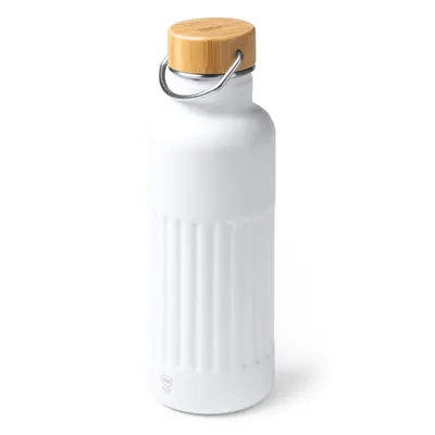 Bidón térmico acero reciclado 500 ml tapa bambú personalizable
