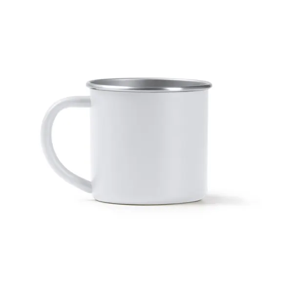 Taza de acero inoxidable reciclado Dunas 350 ml en blanco de acero inoxidable reciclado, vista frontal