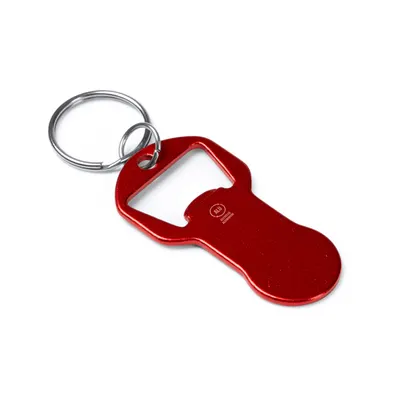 Llavero abridor de aluminio reciclado con moneda personalizable