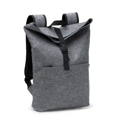 Mochila de fieltro reciclado Taipei con solapa personalizable