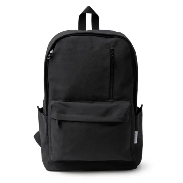 Mochila portátil Hudson 330 g 15 pulgadas algodón reciclado en negro de algodón reciclado, vista frontal