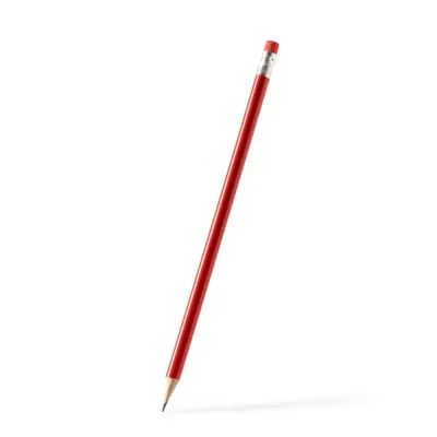 Lápiz de madera Tralem redondo con goma a juego personalizable