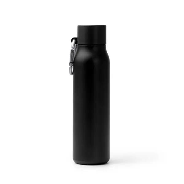 Bidón térmico de acero reciclado Cubel 550 ml mate en negro de acero inoxidable 304 reciclado, vista frontal