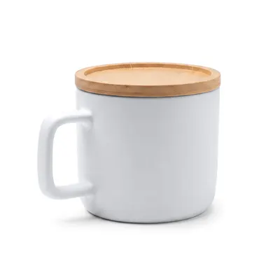Taza de cerámica Molok sublimación tapa de bambú 350 ml personalizable