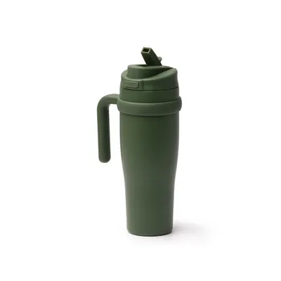 Taza térmica acero reciclado 900 ml con pajita personalizable