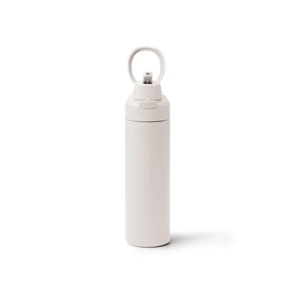 Bidón térmico de acero reciclado Kelis 700 ml con pajita en blanco de acero inoxidable 304 reciclado, vista frontal