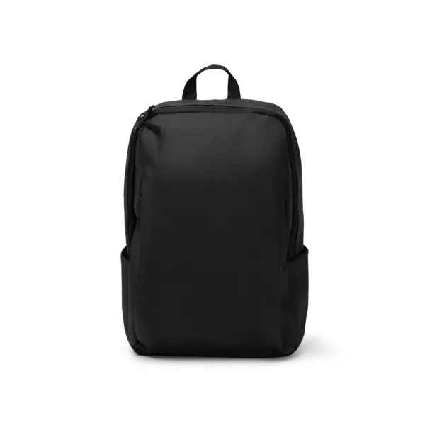 Mochila de polipiel Siox con bolsillo para tablet en negro de PU leather, vista frontal