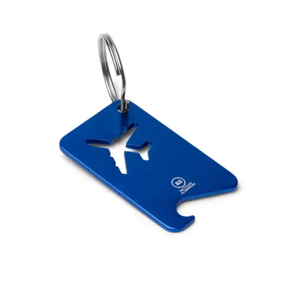 Llavero abridor de aluminio forma de avión personalizable