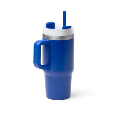 Taza térmica acero reciclado con pajita 400 ml personalizable