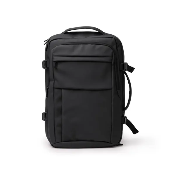 Mochila extensible de polipiel Oregon portátil 15 pulgadas en negro de PU suave, vista frontal