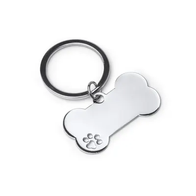 Llavero de metal Chop en forma de hueso personalizable