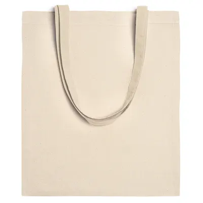 Bolsa de algodón natural Mudari 240 g asas largas personalizable