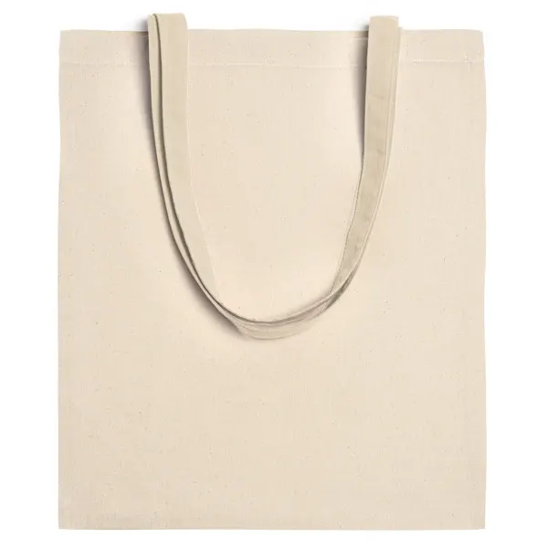 Bolsa de algodón natural Mudari 240 g asas largas en crudo de 100% algodón 240 g/m², vista frontal