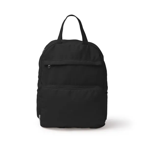 Mochila plegable de poliéster y algodón Latis con bolsillos en negro de poliéster y algodón, vista frontal