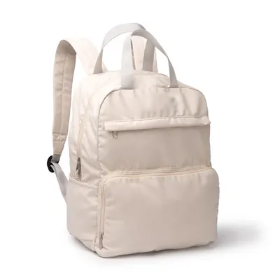 Mochila plegable de poliéster y algodón Latis con bolsillos personalizable