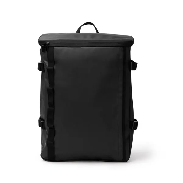 Mochila portátil Virton 16 pulgadas polipiel y poliéster en negro de PU, poliéster 600D, vista frontal