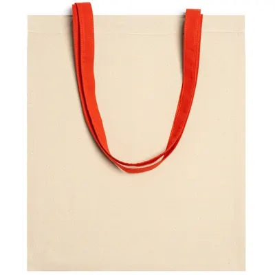 Bolsa de algodón natural Veneto 140 g asas de color personalizable