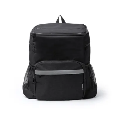 Mochila nevera de RPET Inuvik 600D con cinta reflectante personalizable