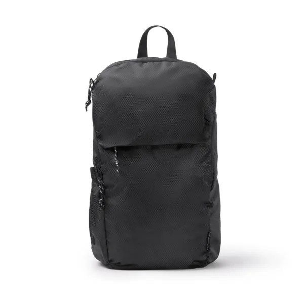 Mochila ripstop de RPET Traxler repelente al agua en negro de RPET, vista frontal