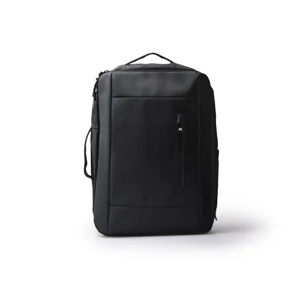 Mochila de viaje polipiel portátil Beria 15 pulgadas en negro de PU leather y poliéster 210D, vista frontal
