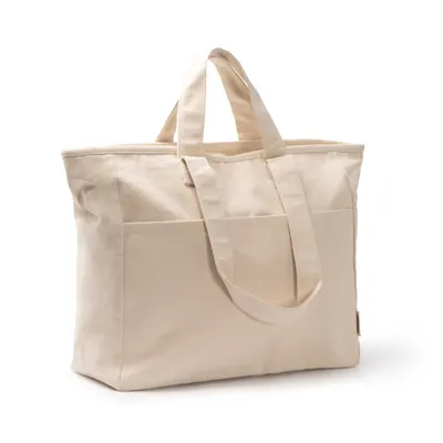 Bolsa de algodón reciclado Tonga 420 g con cremallera personalizable