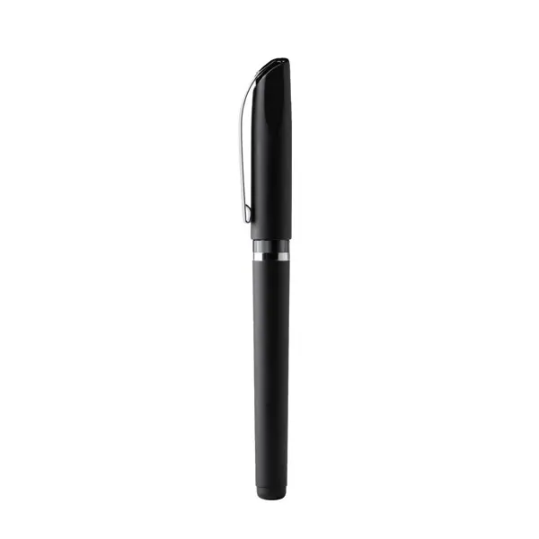 Roller de ABS Cormak tacto goma tapa y clip en negro de ABS, vista frontal