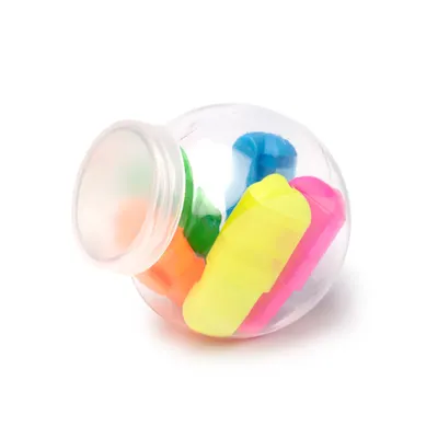 Set 5 marcadores en bote redondo personalizable