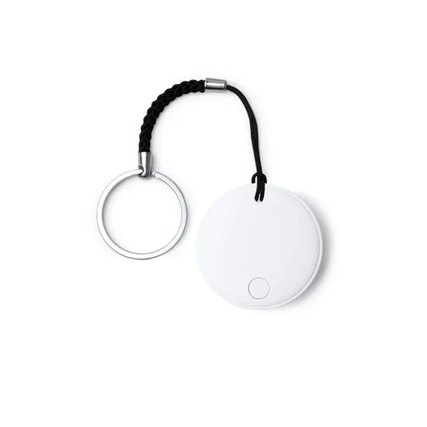 Localizador antipérdida resistente al agua Dropy en blanco de ABS, vista frontal