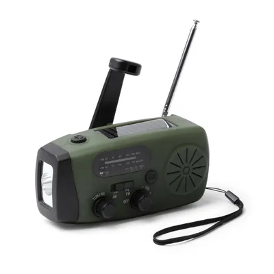 Radio de emergencia Nevil con dinamo y panel solar personalizable