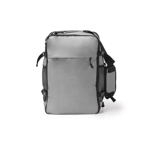 Mochila de viaje RPET Brunox 600D de gran capacidad en gris de RPET 600D, vista frontal