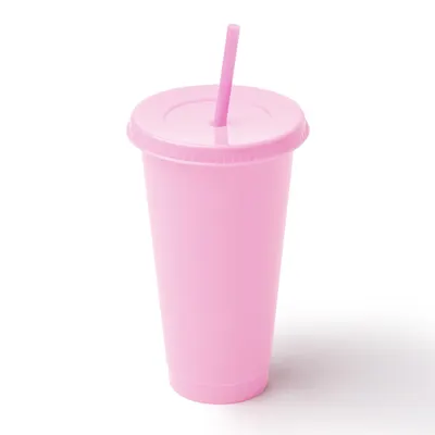 Pack 10 vasos PP reciclado con tapa y pajita personalizable