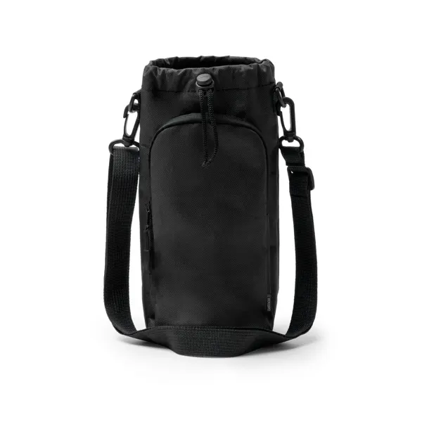 Bandolera portabotellas de RPET Tramer hasta 2,5 l en negro de RPET 600D /, vista frontal