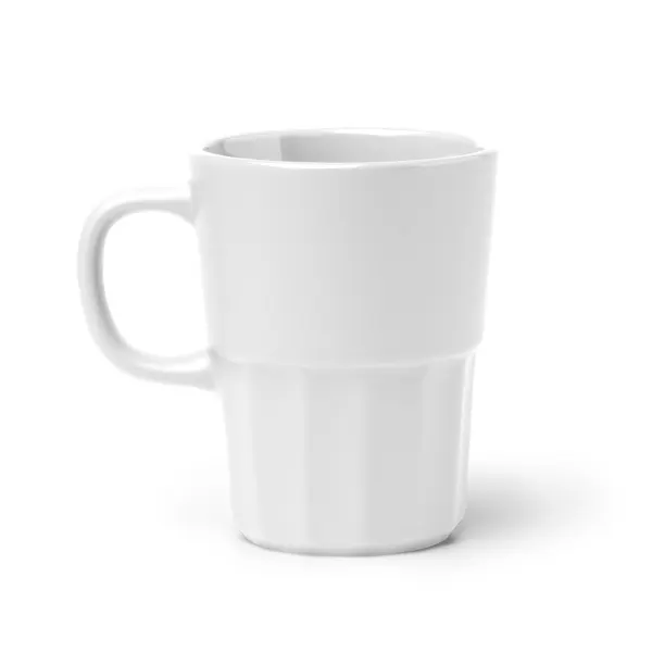 Taza de cerámica mate Lunger paneles verticales 450 ml en blanco de cerámica, vista frontal