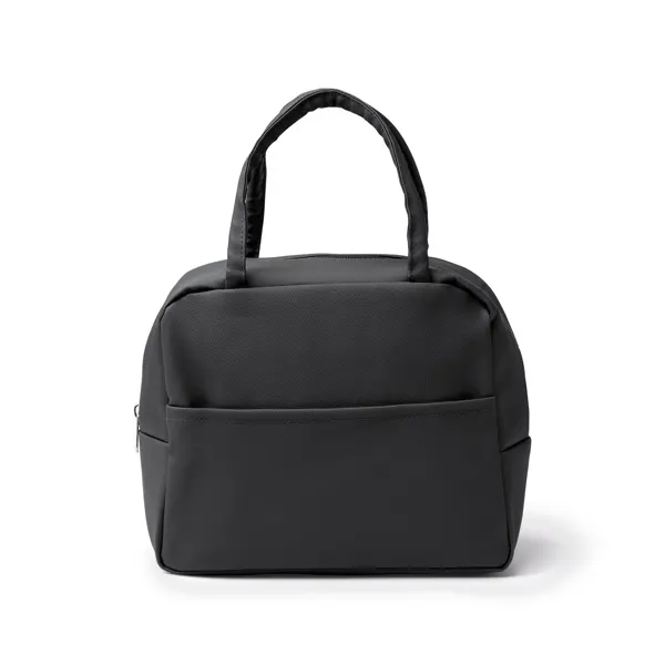 Nevera de polipiel Selfos con bolsillo frontal en negro de PU leather, vista frontal