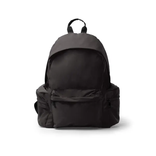 Mochila portátil de nylon reciclado Hurley bolsillos dobles en negro de nylon reciclado 420D, vista frontal