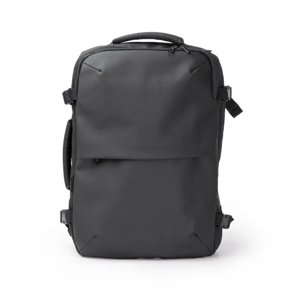 Mochila extensible de polipiel Soplex con bomba de vacío en negro de PU leather, vista frontal