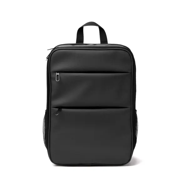 Mochila portátil Leonel 15 pulgadas de polipiel en negro de PU leather, vista frontal