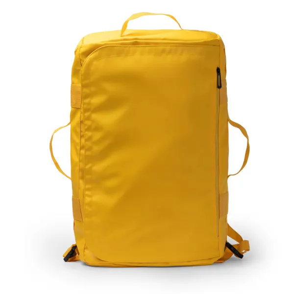 Mochila convertible en bolsa de viaje Lacroix en amarillo de PU leather y poliéster 600D, vista frontal