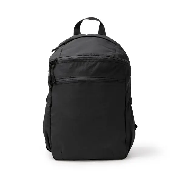 Mochila de nylon Troyer ripstop Taslon con bolsillo tablet en negro de nylon ripstop taslon, vista frontal