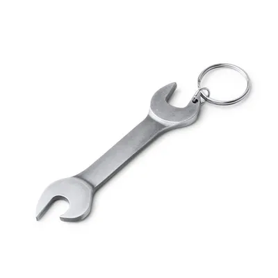 Llavero abridor metálico forma de llave inglesa personalizable