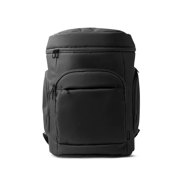 Mochila portátil Nayade 15 pulgadas RPET acolchada en negro de poliéster reciclado RPET 300D, vista frontal